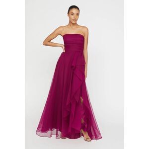 Theia Magenta Strapless Maxi Dress
